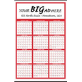 Jumbo Year-at-a-Glance Commercial Wall Calendar w/ Top Ad